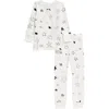 Norani Kids Organic Two-piece Pajama Set In Black/white