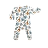 Norani Babies'  Stretch Organic Cotton Zip Footie In Safari Animals