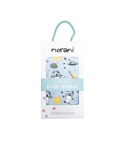 Norani Unisex Organic Fitted Crib Sheet - Baby In Blue