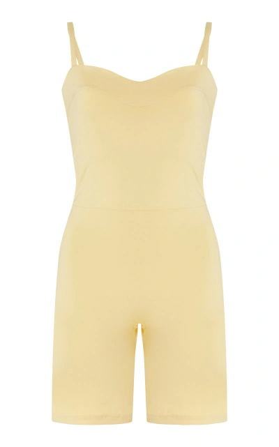 Norba Curve Jersey Playsuit In Yellow