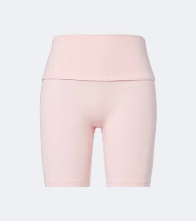 Norba Foldover Biker Shorts In Gold
