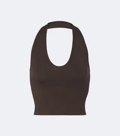 Norba Harper Halterneck Top In Brown