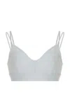 Norba Jersey Bralette Top In Silver