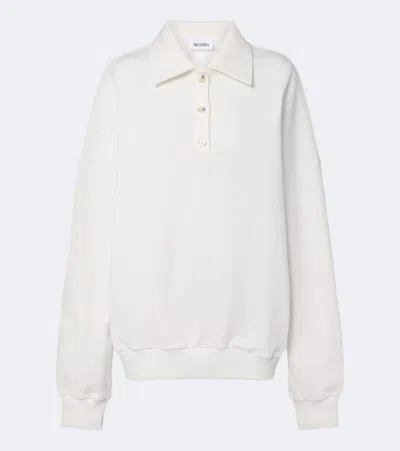 Norba Julia Cotton Polo Sweatshirt In White