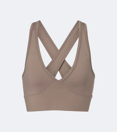 Norba Racerback Sports Bra In Brown