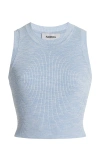 NORBA RIBBED-KNIT COTTON-BLEND CROP TOP