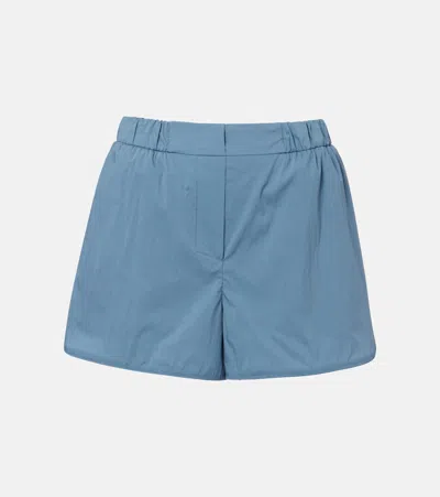 Norba Shell Cotton-blend Shorts In Blue
