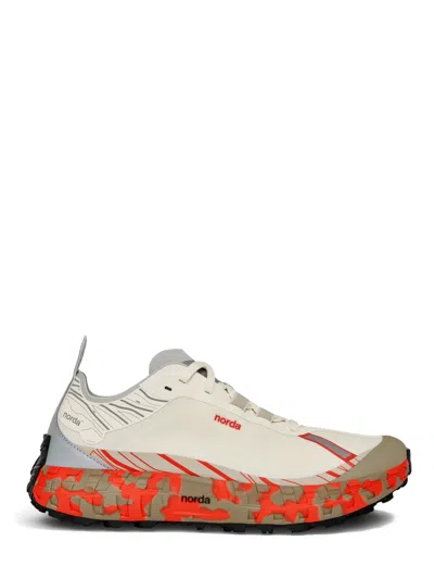 Norda Streamlined Sneakers With Rugged Outsole And Textured Accents In White