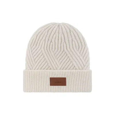 Nordbron Men's White Tukerna Cream Beanie