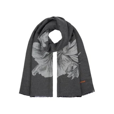 Nordbron Women's Grey Blomst Anthracite Scarf