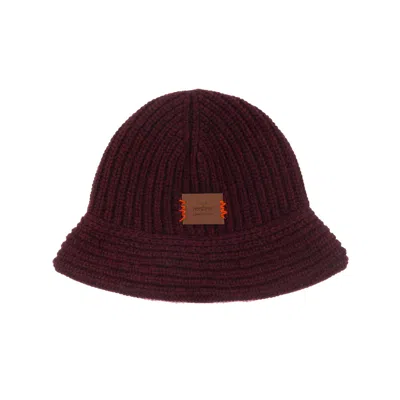 Nordbron Women's Red Jucki Knit Bucket Burgundy Hat