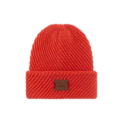 Nordbron Women's Red Ruqy Coral Beanie