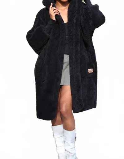 Nordic Beach Long Body Wrap In Black Licorice In Multi