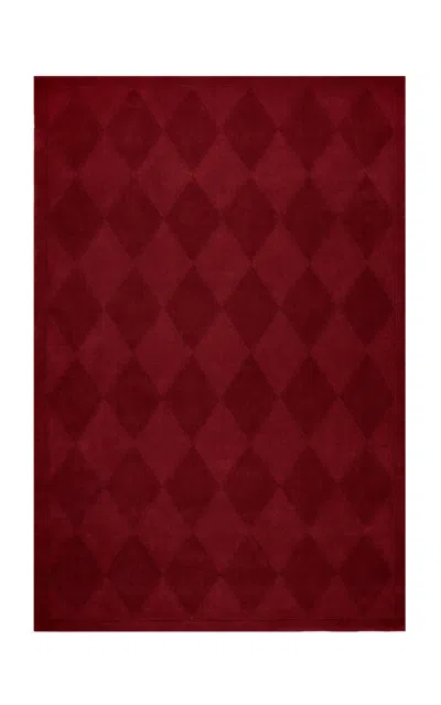 Nordic Knots 8" X 10" Diamond Wool Rug In Red