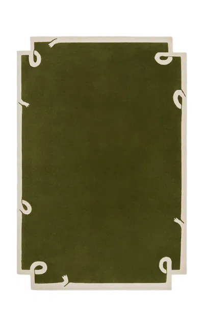 Nordic Knots 8" X 10" Loops Wool Rug In Green