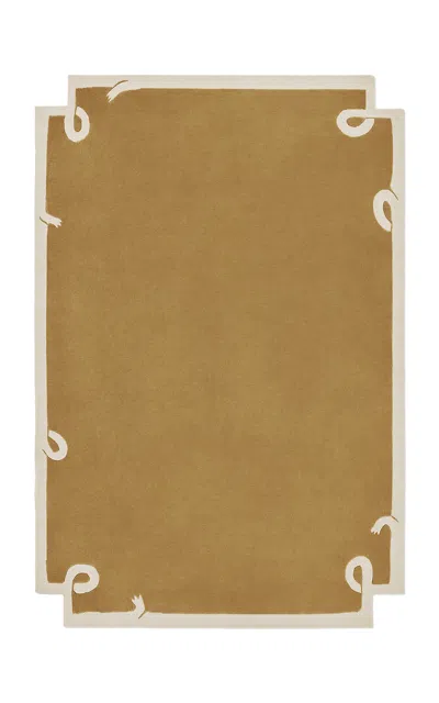 Nordic Knots 8" X 10" Loops Wool Rug In Yellow