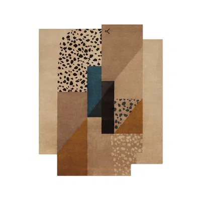 Pre-owned Nordic Knots Art Deco 2 Brown, Wool Rug In Scandinavian Design