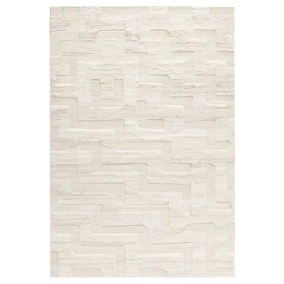 Pre-owned Nordic Knots Boho, Cream Mix, Handknotted Rug In Scandinavian Design In White
