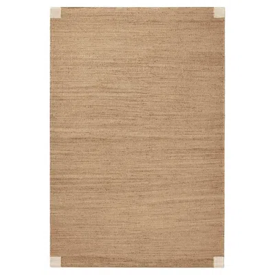 Pre-owned Nordic Knots 'corner' Cream Jute Style Rug In Scandinavian Design In White