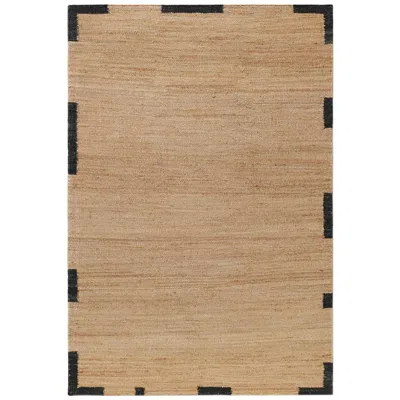 Pre-owned Nordic Knots 'edge' Black Jute Style Rug In Scandinavian Design
