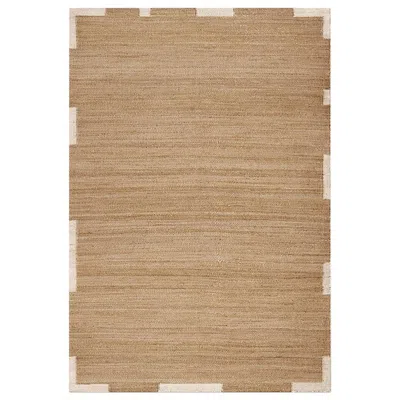 Pre-owned Nordic Knots 'edge' Cream Jute Style Rug In Scandinavian Design In White