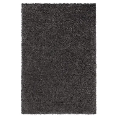 Pre-owned Nordic Knots Fields Anthracite, Handknotted Wool Rug In Scandinavian Design In Black