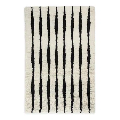 Pre-owned Nordic Knots Fjord, Wool Shaggy Berber Rug In Scandinavian Design In Sand