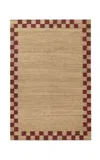 Nordic Knots Jute Border By ; Flatweave Area Rug In Red; Size 8' X 10' In Red