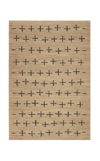 Nordic Knots Jute Cross By ; Flatweave Area Rug In Black; Size 2.5' X 9'