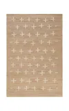 Nordic Knots Jute Cross By ; Flatweave Area Rug In Cream; Size 6' X 9' In Brown