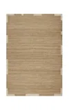 Nordic Knots Jute Edge By ; Flatweave Area Rug In Cream; Size 6' X 9' In Brown