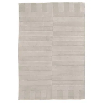Pre-owned Nordic Knots Lux 2 Oatmeal, Wool Cut Pile Rug In Scandinavian Design In Gray