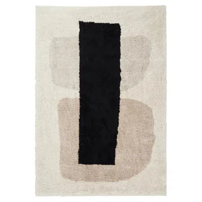 Pre-owned Nordic Knots Monolith 01 Dusty White, Handknotted Wool Rug In Scandinavian Design In Sand