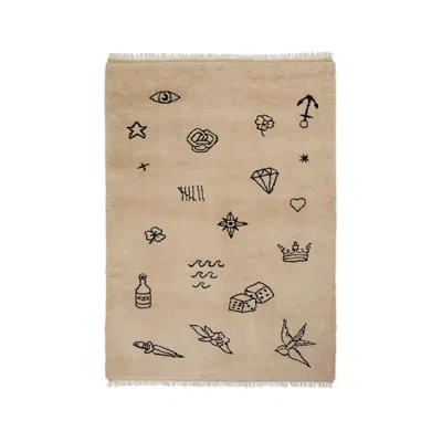 Pre-owned Nordic Knots Nomad Sand, Wool Shaggy Berber Rug In Scandinavian Design
