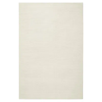 Pre-owned Nordic Knots Park Dusty White, Wool Cut Pile Rug In Sand
