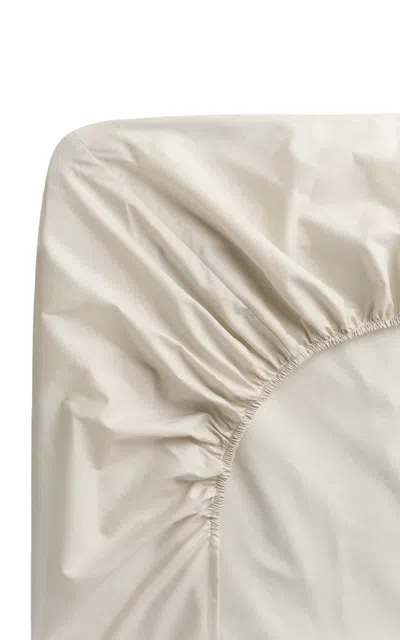 Nordic Knots - Percale California King Fitted Sheet - Tan In Brown