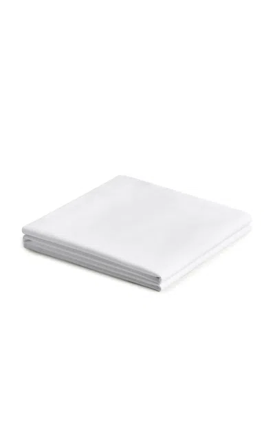 Nordic Knots Percale Flat Sheet In White