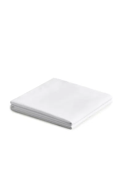 Nordic Knots Percale Flat Sheet In White