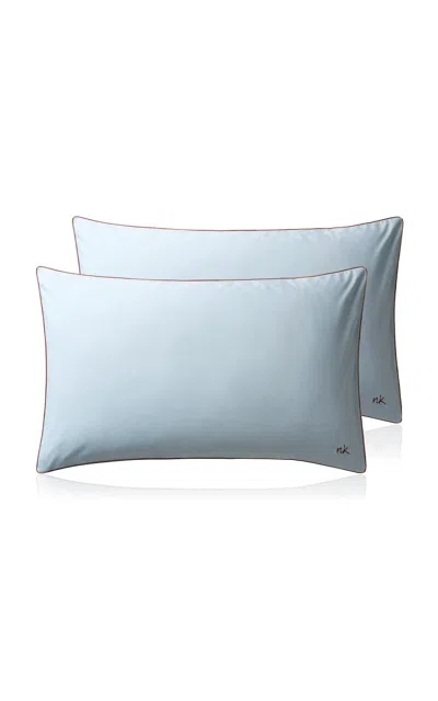 Nordic Knots Percale Pillow Case (set Of 2) In Blue
