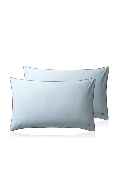 Nordic Knots Percale Pillow Case (set Of 2) In Blue