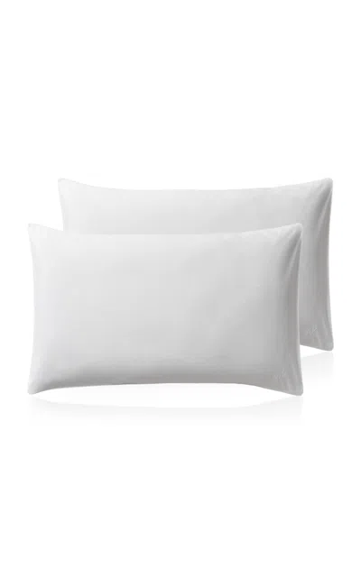 Nordic Knots Percale Pillow Case (set Of 2) In White