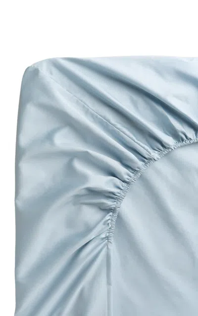 Nordic Knots Sateen Fitted Sheet In Blue