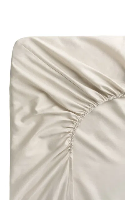 Nordic Knots Sateen Fitted Sheet In Brown