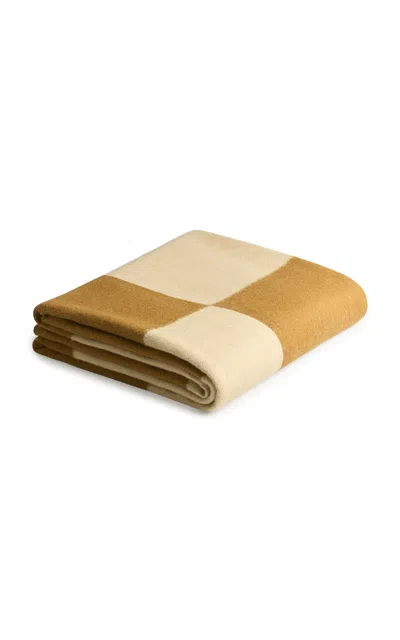 Nordic Knots - Square Kelim Wool Bedspread - Yellow