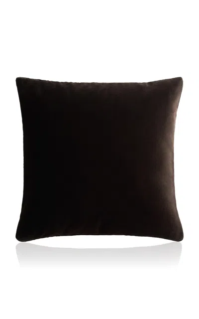 Nordic Knots Teddy Velvet Pillow Cover In Brown