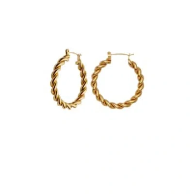 Nordic Muse | Large Twist Hoop Earrings | Gold