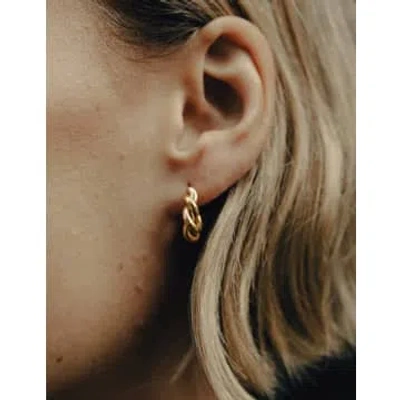 Nordic Muse Ridge Twist Hoop Earrings In Gold