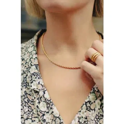 Nordic Muse Rope Twist Chain Necklace In Gold
