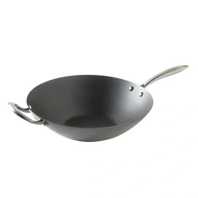 Nordic Ware 14" Non-stick Aluminized Steel Asian Spun Wok In Silver;black