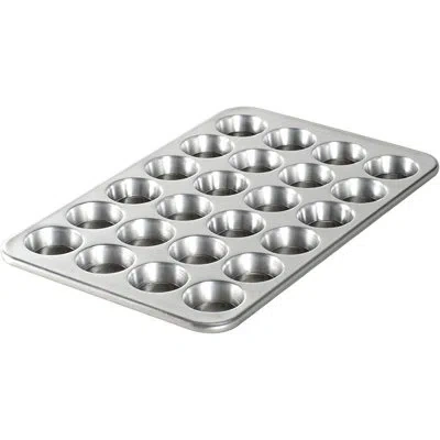 Nordic Ware 24-cup Natural Aluminum Commercial Petite Muffin Pan In Silver